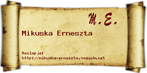 Mikuska Erneszta névjegykártya